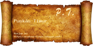 Puskás Timur névjegykártya